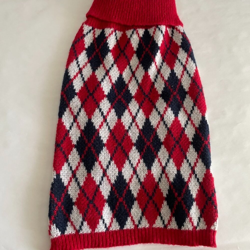 Argyle Knit Dog Sweater
